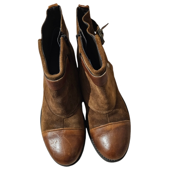 Boutique9 Women's Suede/Leather Belted Booties. Size 9,5. Color Brown. - Picture 6 of 6